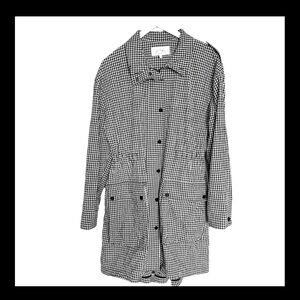 Pearl by Lela Rose Gingham Coat Black White